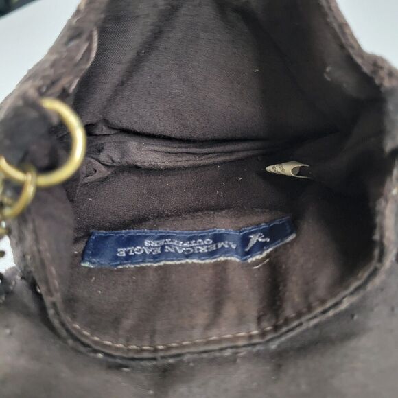 American Eagle Outfitters Brown Suede Leather Boho Hippie Tassel Crossbody Mini - Picture 9 of 11